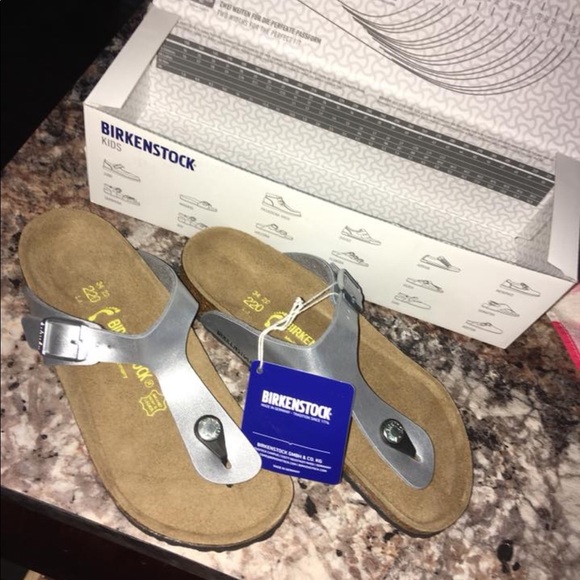 silver birkenstocks